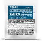 Amazon Basic Care Ibuprofen Tablets, 200 mg, Pain Reliever and Fever Reducer, For Headache, Muscular Aches, Arthritis, Backache, Menstrual Pain, 100 Count (Pack of 1)