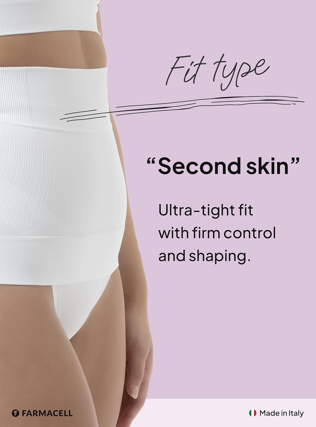 Farmacell Waist Cincher for Women, Tummy Control Seamless Shapewear, Made in Italy, 605