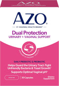 AZO Dual Protection, Urinary + Vaginal Support, Prebiotics and Probiotics for Women*, Starts Working Within 24 Hours, Non-GMO, 30 Count
