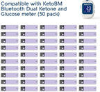 KetoBM Blood Ketone Test Strips for Dual Bluetooth Ketone & Glucose Meter, 50pk