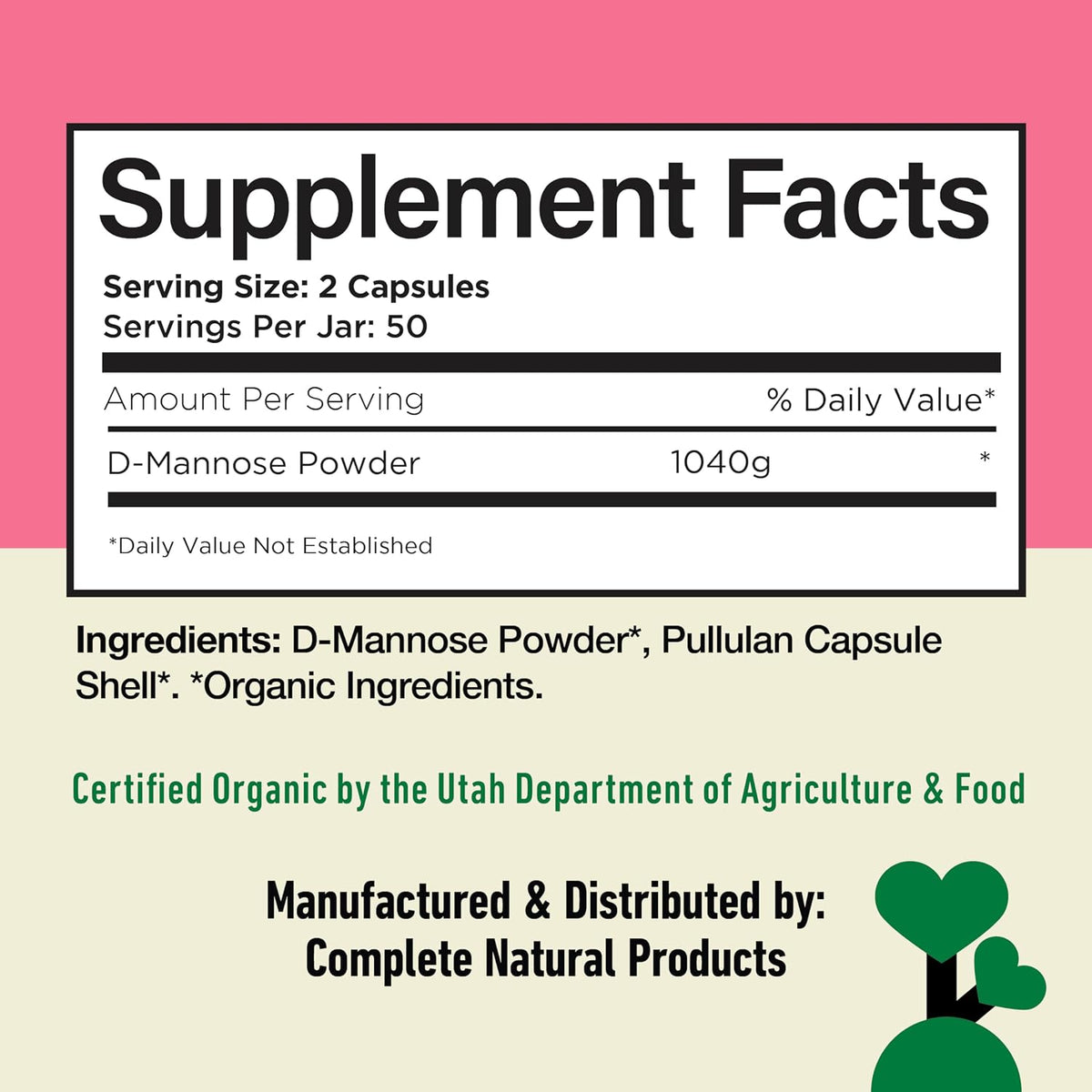 CNP | D Mannose Capsules 520mg - UTI Support, Bladder Urinary Tract Aid | Organic D mannose 520mg capsules for UTI support, urinary tract and bladder health; vegan non GMO, no fillers, kosher