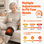 Knee Massager, Cordless Knee Heating Pad for Knee Pain Relief, Heated Knee Brace with Heat and Vibration Massage 30 Minutes Auto-off, Gifts for Seniors Women Men(Single)