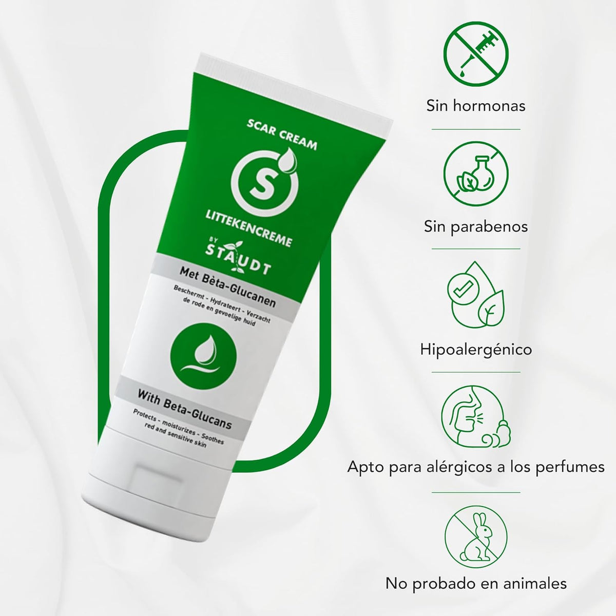 Staudt Premium Healing Cream - Formula with Vitamin E, Honey, Hyaluronic Acid and Silicone - Scar Reducer for Old and New Burns, Caesareas, Stretch Marks, Eczema
