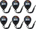 Pgzsy 6 Pack Multi-Function Electronic Digital Sport Stopwatch Timer, Large Display with Date Time and Alarm Function,Suitable for Sports Coaches Fitness Coaches and Referees