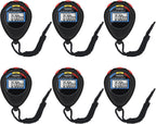 Pgzsy 6 Pack Multi-Function Electronic Digital Sport Stopwatch Timer, Large Display with Date Time and Alarm Function,Suitable for Sports Coaches Fitness Coaches and Referees