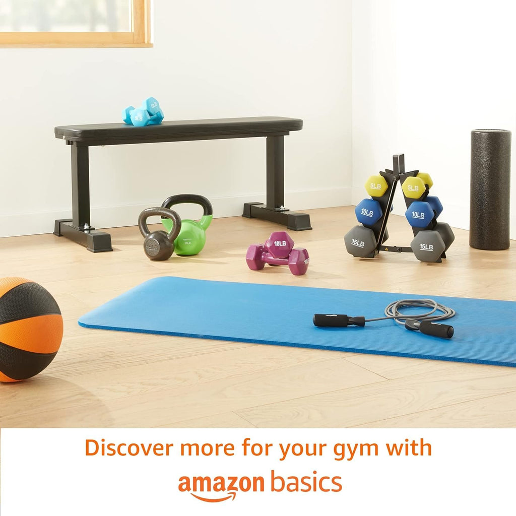 Amazon Basics Cast Iron Kettlebell for Strength Training, Textured Wide Handle, Black
