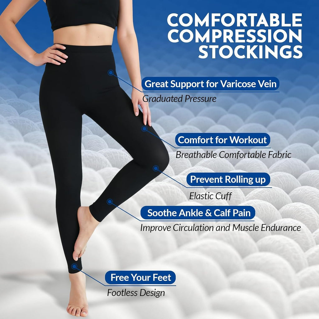 Medical Compression Leggings 20-30mmHg Graduated Support Pantyhose