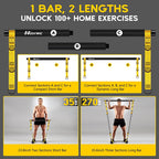 HOXWC Heavy Pilates Equipment, Portable Pilates Bar Kit with Resistance Bands, Professional Adjustable Squat Workout Equipment for Men, Home Gym Muscle Strength Training, Full Body Exercise