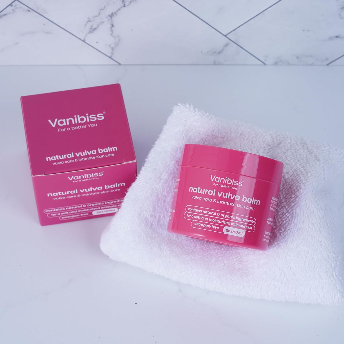 Vanibiss Natural Vulva Balm, Estrogen-Free Vaginal Moisturizer for External Use, Intimate Skin Cream for Dryness, Irritation and Itching, Daily Vulva Hydration and Menopause Comfort for Women (2 oz)