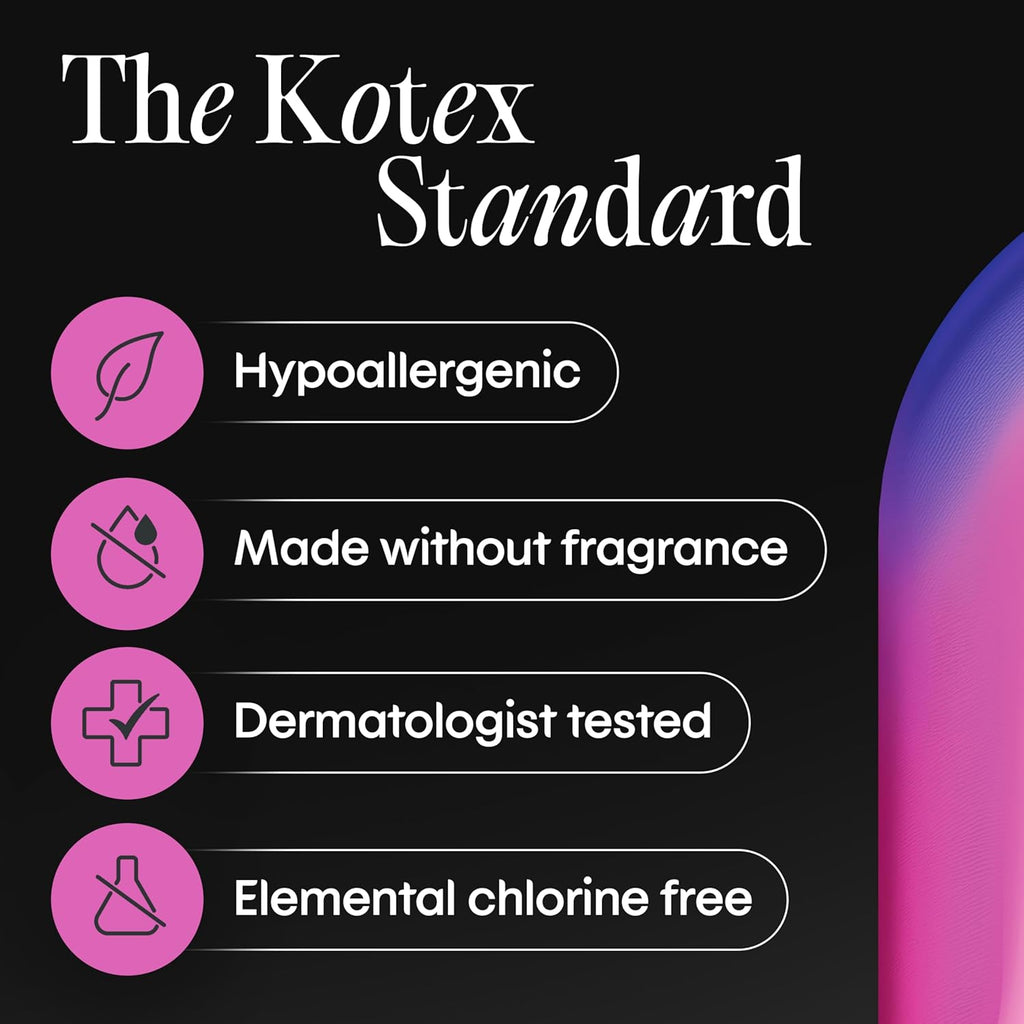 Kotex Ultra Thin Pads, Regular Absorbency, 60 Count (Packaging May Vary)