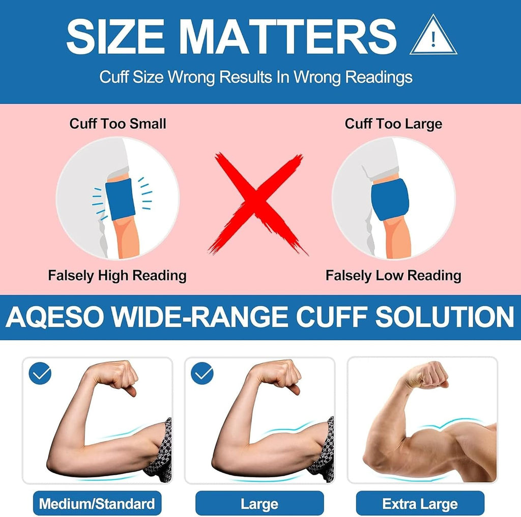 9"-17" Blood Pressure Cuff Arm, Wide-Range Standard/Medium to Large Replacement Cuff Fits M&L Size Arms, 6 Sizes of Connectors Compatible with Omron and Other Brand BP Machines (BP Cuff Included Only)