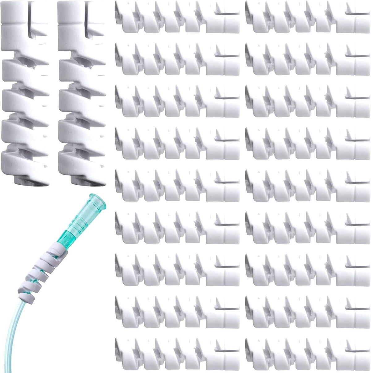20pcs Oxygen Tube Support Crimp Straightener, White | Oxygen Tubing Support Accessories for Portable Oxygen Concentrator for Oxygen Hose Nasal Cannula