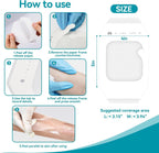 Dimora Transparent Film Dressing 50 Packs, Waterproof Adhesive Clear Bandages 4 in x 5 in, Wound Cover for IV Shield, Tattoo Aftercare Bandage,Clear Bandage Tape for Wound Care