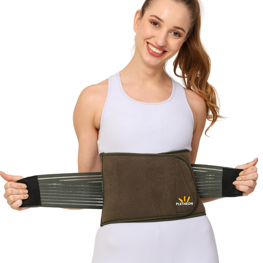 PLETHEON Post Pregnancy Belt Green – After Delivery Abdominal Support Belt | Postpartum Tummy Tucker | Waist & Back Support | Adjustable Compression Wrap