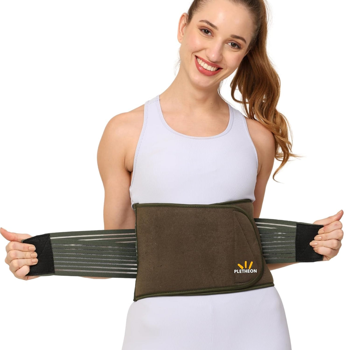 PLETHEON Post Pregnancy Belt Green – After Delivery Abdominal Support Belt | Postpartum Tummy Tucker | Waist & Back Support | Adjustable Compression Wrap