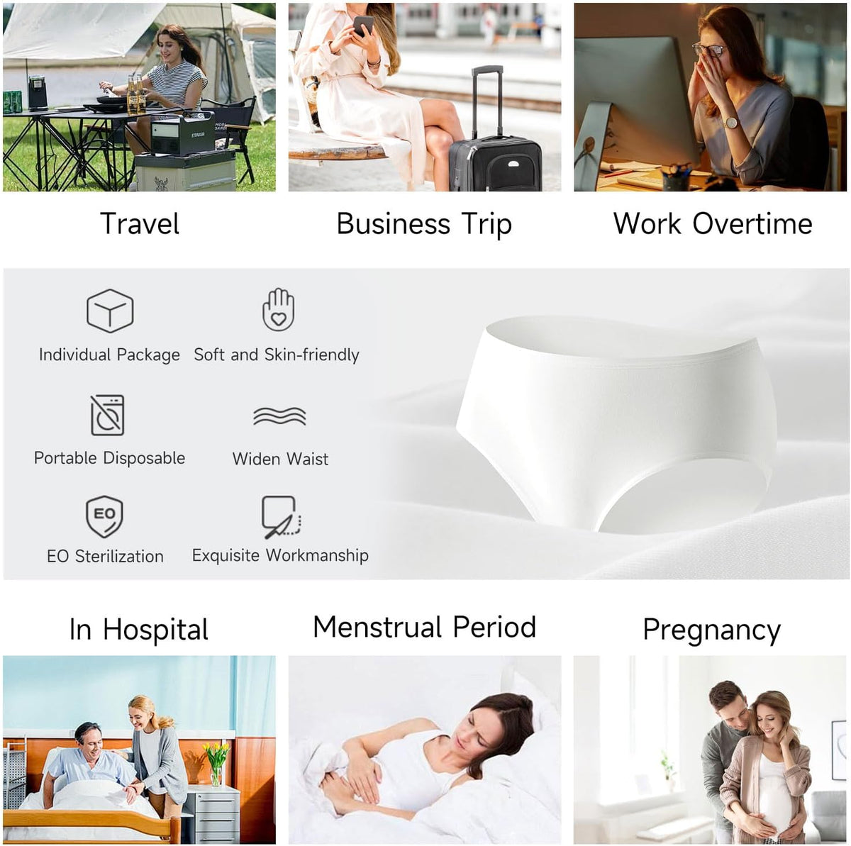 Disposable Underwear for Women Travel Maternity Underwear Hotel Spa Hospital Emergency Underwear