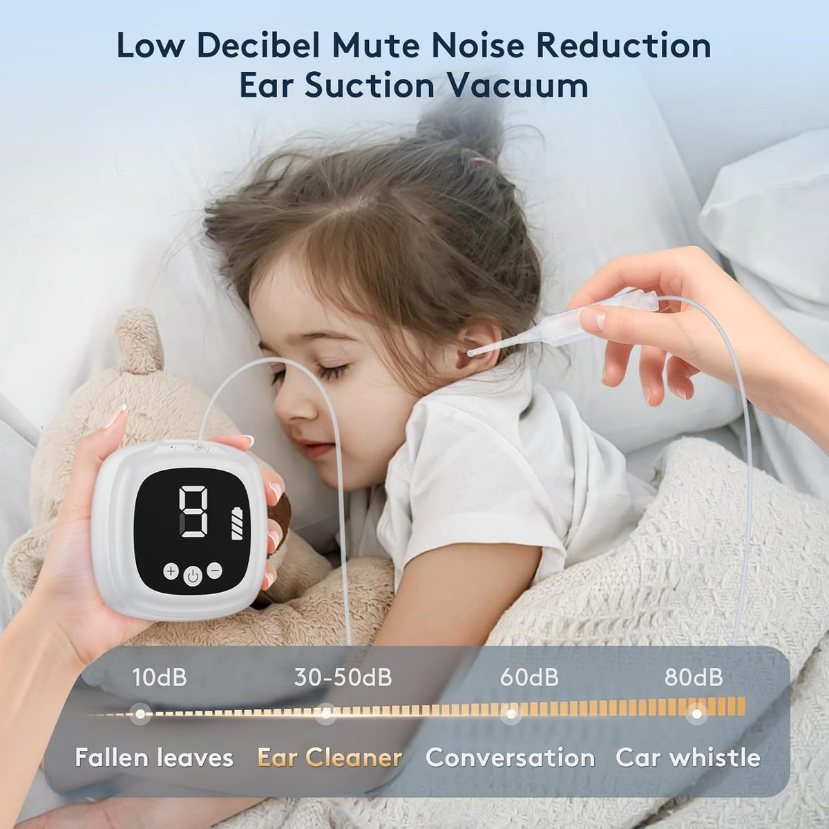 Ear Vacuum Wax Remover with 9?Level Adjustable Strong Suction | Electric Earwax Removal Kit USB Rechargeable Ear Suction Vacuum Tool, Safe Ear Wax Cleaner for Adults, Children & Kids