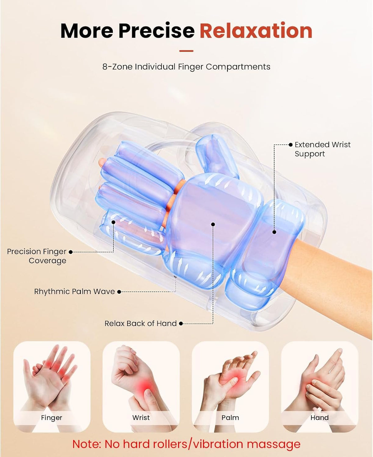 BOB AND BRAD Hand Massager with Heat and Compression, Individual Fingers
