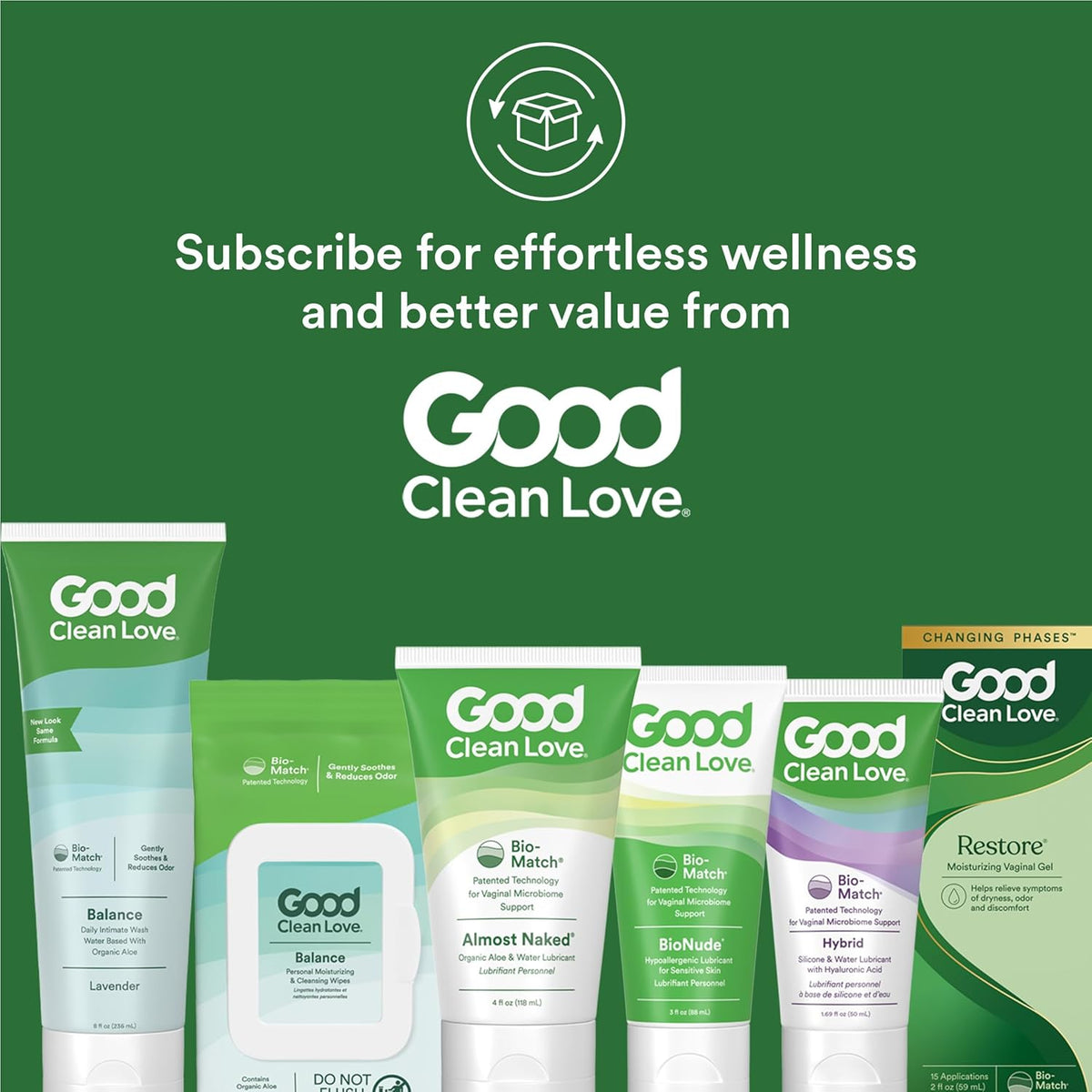 Good Clean Love BioNude Ultra Sensitive Personal Lubricant, Hypoallergenic Unscented & Unflavored Water-Based Lube, Safe for Adult Toys & Condoms, Intimate Wellness Gel for Men & Women, 3 Oz