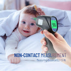 Forehead Thermometer for Adults and Kids, Non Contact, 1s Result (Black) | 3-Color Fever Alarm, 35 Memory Recalls, 2-in-1 Mode, Silent Mode, Large & Clear Backlit Display, FSA Eligible, Easy to use