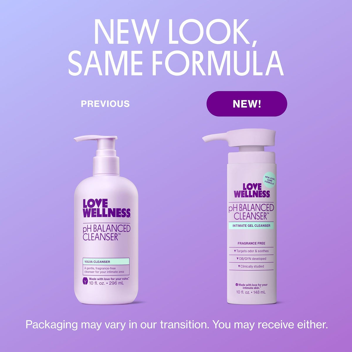 Love Wellness | pH Balanced Feminine Wash | Fragrance-Free | 10 Fl Oz | Aloe vera, Calendula, Carrageenan, Non-irritating, Gentle formula, Sensitive skin, Intimate hygiene, Daily use