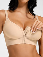 Bra for Women Front Closure Bras Full Coverage with Adjustable Straps | Wire-Free Feeding Bra for Feeding Mothers, Post Surgery Bras for Recovery & Support (S, Dark Skin)