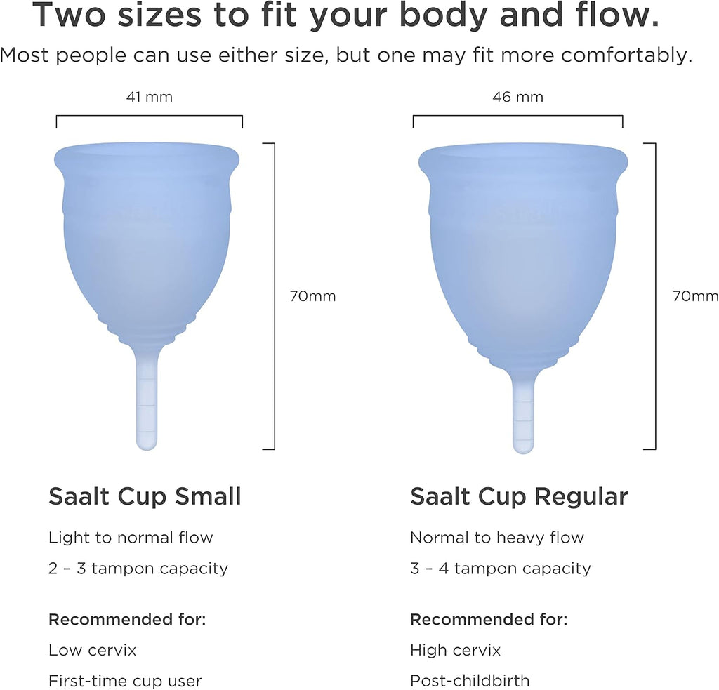 Saalt Menstrual Cup, Reusable Period Cup with Carry Bag