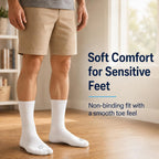 Doctor's Choice Diabetic Crew Socks for Men, Non-Binding Top, Seamless Toe | Fully Cushioned Footbed, Moisture-Wicking Fabric, Four-Way Stretch