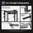 MAJOR FITNESS F22 Power Rack, 1600lbs All-in-One Squat Rack with Dual Pulley System, Heavy-Duty Steel Frame, Attachments & Storage for Home Gym Strength Training