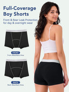 TIICHOO Period Underwear for Women Heavy Flow Leakproof Boyshorts 5 Pack