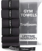Trailoom Microfiber Gym Towels, Quick Dry, Highly Absorbing, Odor-Free | Men & Women - Workout Sweat Sports Towel for Hot Yoga, Tennis, Running, Exercise, Working Out, Camping, Set of 5