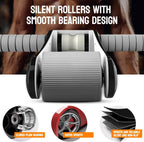 Portable Ab Roller Wheel with Knee Pad & Storage Bag, Foldable Design Quiet Wheels with Smooth Bearings, At Home Gym Travel for Strength Training