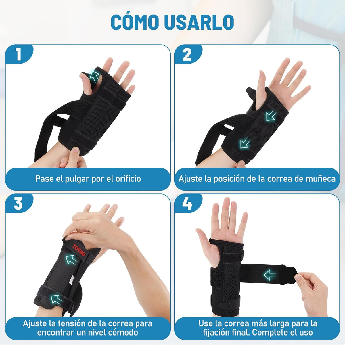 Carpal Tunnel Wrist Brace with 1 Splints 2 Support Bars and Soft Thumb Opening, Orthopedic Wrist Brace for Sprain Arthritis - Tendonitis Wrist Brace for Men and Women (Right)