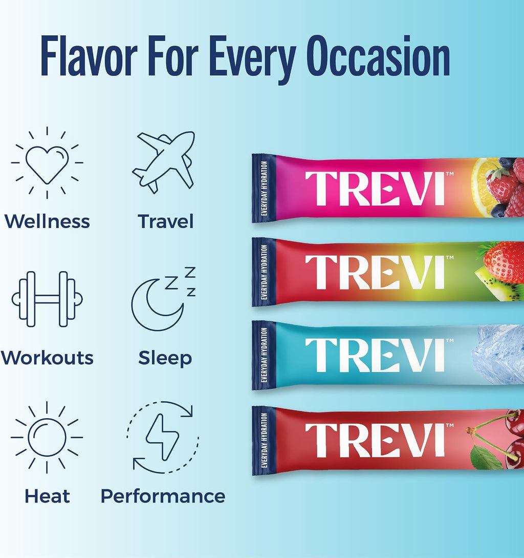 TREVI Electrolytes Powder Packets, Sugar Free Hydration, Favorites 20 Pack | Essential Daily Drink Mix, 0 Sugar, Magnesium, Potassium, Vitamin C, Calcium, B6 & B12 Vitamins