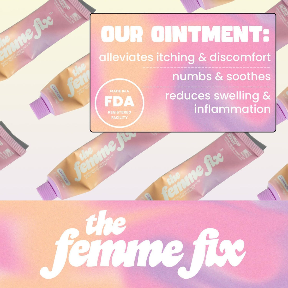 The Femme Fix Soothing Hemorrhoid Cream for Women-with Lidocaine, Magnesium, Coconut Oil, and Real Lavender-Postpartum Relief and Discreet Comfort-1 oz. (3)