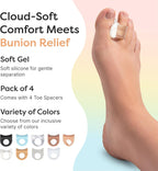 ZenToes Gel Toe Spacers for Bunions & Overlapping Toes, 4 Count