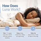 Nested Naturals Luna Melatonin-Free Sleep Supplement - Non-Habit Forming Herbal Sleep Supplement, Adult Bedtime Support, Help Sleeping w/Chamomile, Valerian, L-Theanine - 60 Vegan Capsules