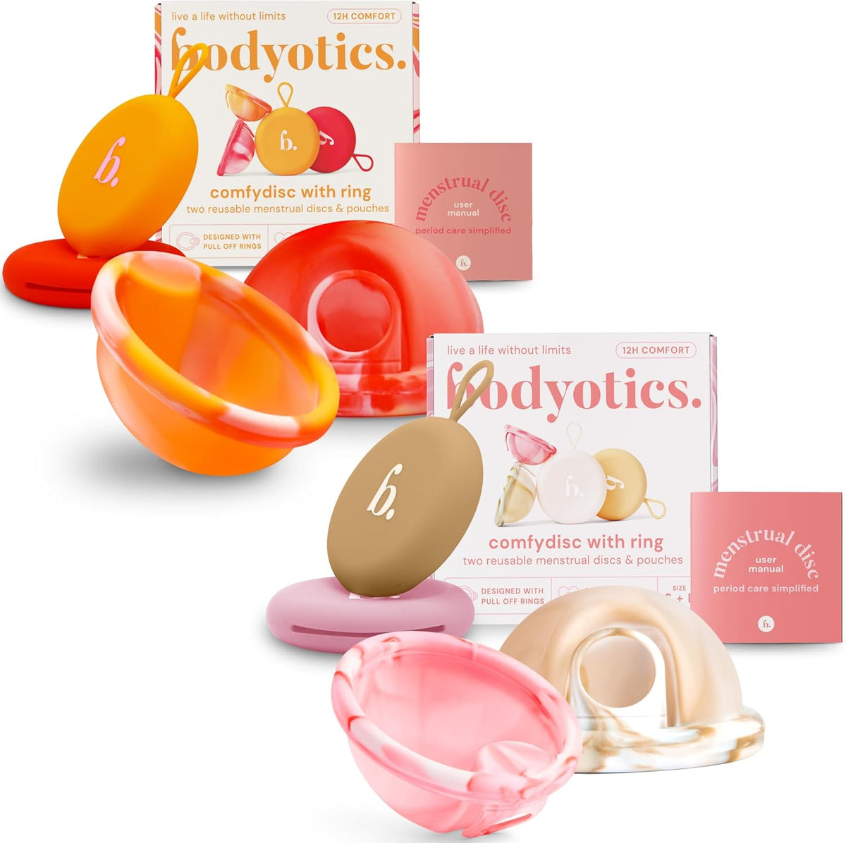 Reusable Menstrual Pads (Set of 4) - Can Be Worn Up to 12 Hours - Durable Alternative to Cups, Leakproof Design for Light or Plentiful Flows - Small and Large Sizes