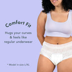 Rael Disposable Underwear for Women, Organic Cotton Cover - Postpartum Essentials, Leak Locker, Unscented, Maximum Coverage (Size L-XL, 20 Count)