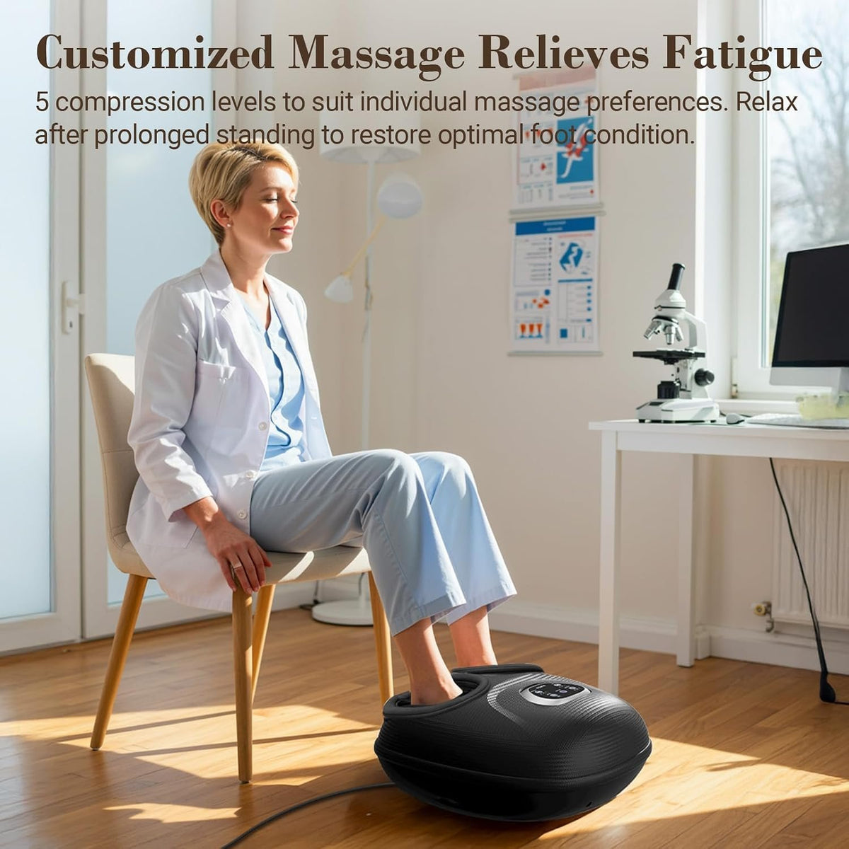 CuPiLo Foot Massager Upgraded FSA Eligible HSA, Birthday Gifts for Women | 5 Levels Compression & Vibration Massage for Plantar Fasciitis Relief, Heat & 3 Kneading, NTC Temperature Control