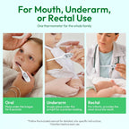 8 Seconds Basal Thermometer for Adult & Kids, Accurate & Safe Thermometer | Fever Alarm and Memory Recall, Oral, Ovulation or Underarm Use