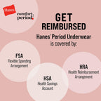 Hanes Women's Comfort, Period. Underwear, Bikini Period Underwear, Super Leaks Period Underwear, 3-pack