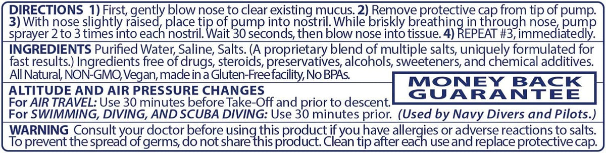 Pressureze All Natural Preservative-Free Sterile Nasal Spray - Fast Relief Nasal Spray - for Sinus Allergies, Loud Snoring & Congestion | 130 Sprays, 18 ml (Pack of 3)