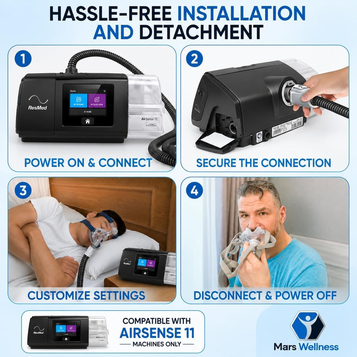 Mars Wellness CPAP Tube for Airsense 11 - Compatible with Airsense 11 Only - Quality CPAP Hose