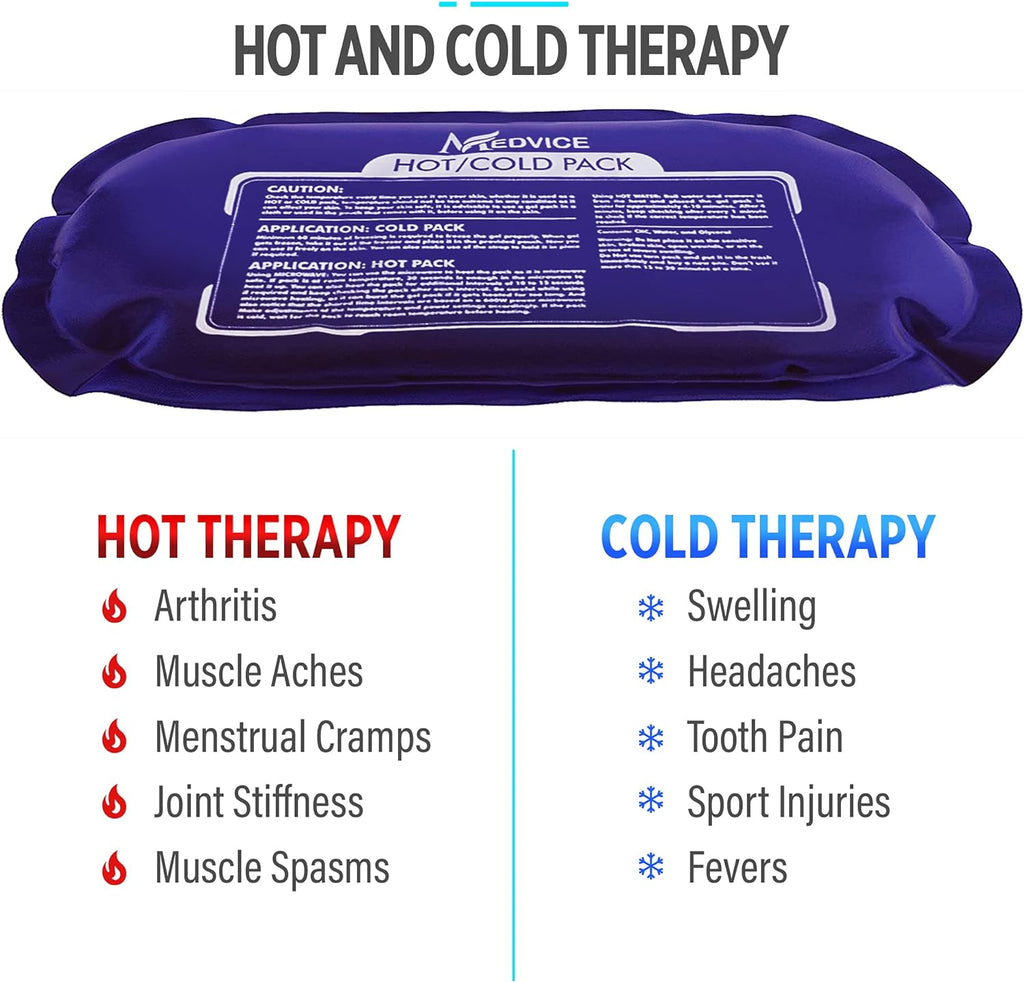 Reusable Hot and Cold Ice Packs for Injuries (3-Piece Set), Joint Pain | Gel Ice Packs - Muscle Soreness and Body Inflammation Support - Adjustable & Flexible for Knees, Back, Shoulders, Arms & Legs