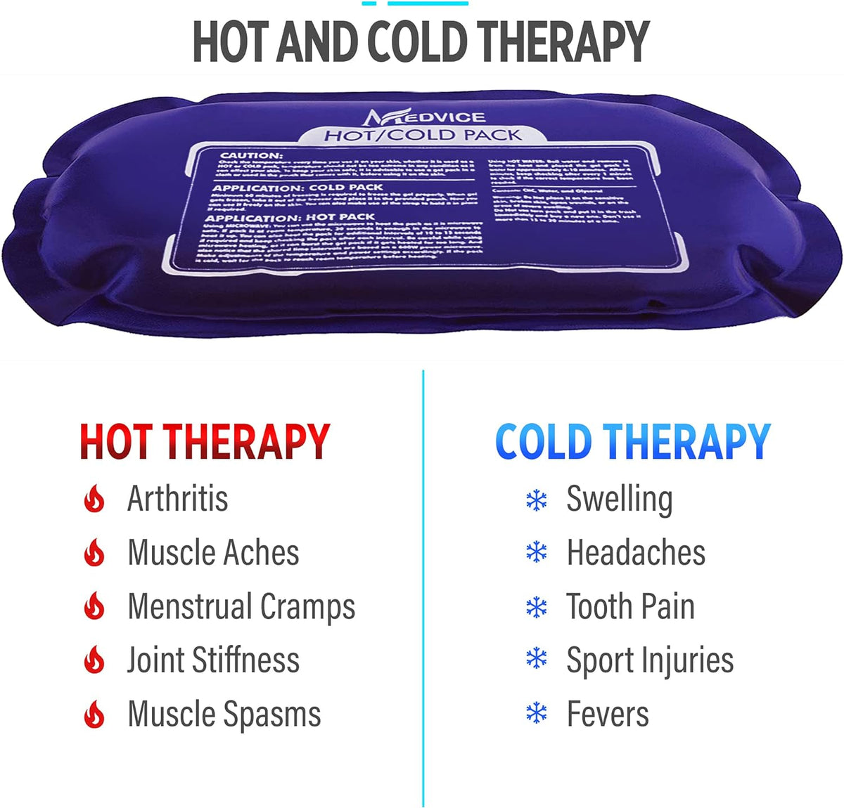 Reusable Hot and Cold Ice Packs for Injuries (3-Piece Set), Joint Pain | Gel Ice Packs - Muscle Soreness and Body Inflammation Support - Adjustable & Flexible for Knees, Back, Shoulders, Arms & Legs