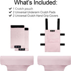 Crutches Padding & Crutch Bag (5 PCS) - Crutch Pads for Armpits and Hand Grips Water-Resistant Pouch for Crutches Crutch Cushions Crutches Accessories for Men, Women