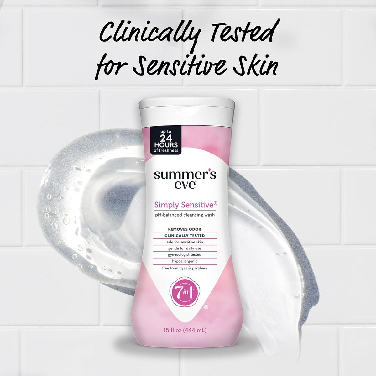 Summer's Eve All-Over Daily Feminine Wash, Simply Sensitive, 15 Fl Oz