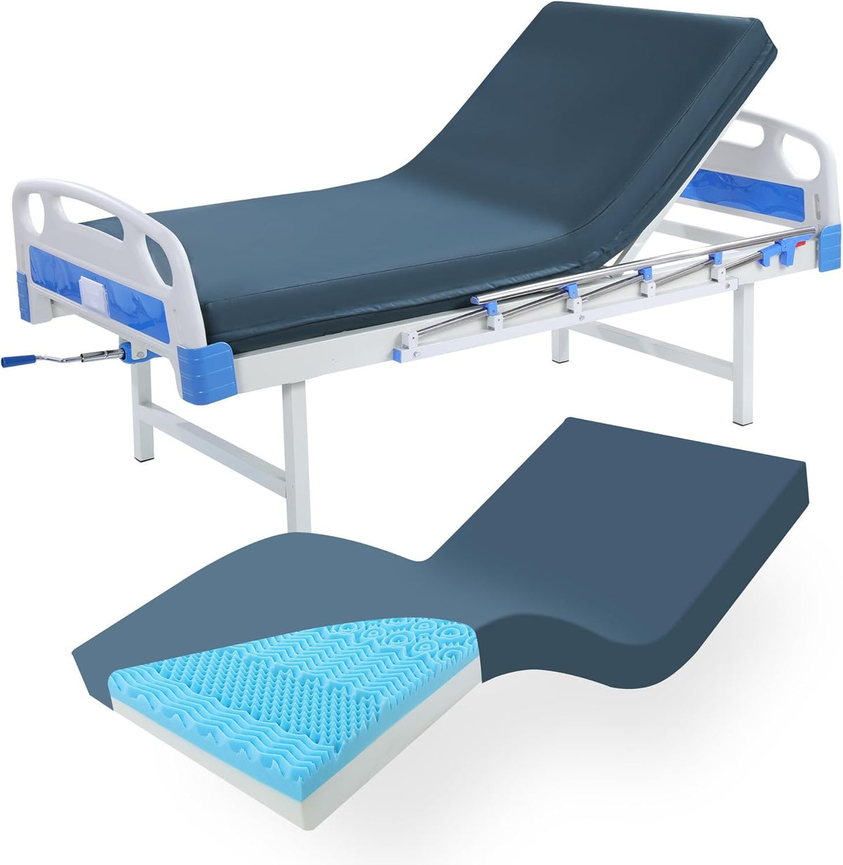 HOMBYS FDA Registered 5-Zone Memory Foam Hospital Bed Mattress, 76"x36"x6" Pressure Relief for Home & Clinical Use, Waterproof & Machine-Washable Cover, Supports 500 lbs for Bariatric & Elderly Care