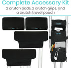 Vive Crutch Pads, Bag, & Hand Grips (5 PCS) - Crutches for Adults Armpit
